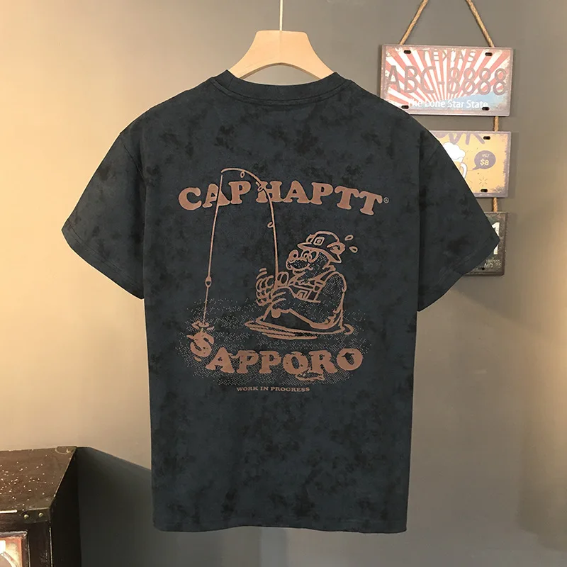 Washed retro short sleeved men's 2025 new high-end trend nostalgic print loose elastic round neck breathable tops
Washed retro short sleeved men's 2025 new high-end trend nostalgic print loose elastic round neck breathable tops