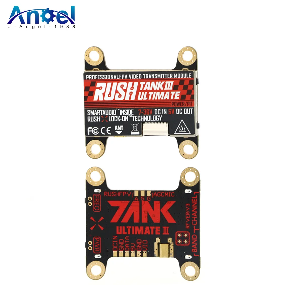 RUSHFPV RUSH Tank III Ultimate VTX 5.8G 48CH RaceBand Pitmode 25mW 200mW 500mW 800mW Adjustable FPV VTX 2-8S for FPV Drone Model
RUSHFPV RUSH Tank III Ultimate VTX 5.8G 48CH RaceBand Pitmode 25mW 200mW 500mW 800mW Adjustable FPV VTX 2-8S for FPV Drone Model