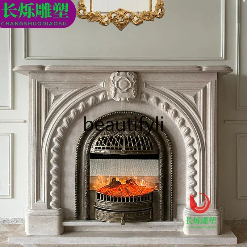 G Marble fireplace French arch natural stone mantel retro living room porch background
G Marble fireplace French arch natural stone mantel retro living room porch background