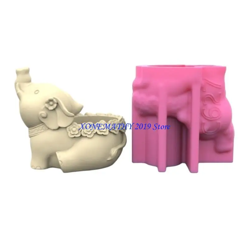 F42F Unique Silicone Mould 3D Flower Pots Molds Elephant Shaped Pen Holder Mold Craft
F42F Unique Silicone Mould 3D Flower Pots Molds Elephant Shaped Pen Holder Mold Craft
