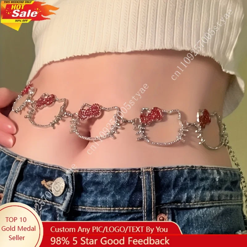 Sanrio Women's Retro Sparkling Belt Chain with Kawaii Anime Heart Charms Like Links Adjustable Waist Accessory for Party Daily
Sanrio Women's Retro Sparkling Belt Chain with Kawaii Anime Heart Charms Like Links Adjustable Waist Accessory for Party Daily