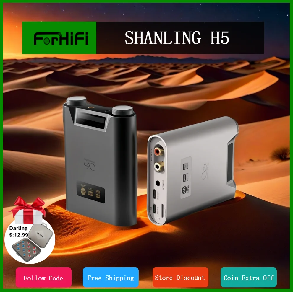 Hi-Fi усилитель для наушников SHANLING H5, Hi-Fi плеер с поддержкой Bluetooth 5,0, декодер MQA, Двойной ЦАП AK4493SEQ, USB, RCA, 3,5 м, 4,4 мм, PCM768, DSD512
Hi-Fi усилитель для наушников SHANLING H5, Hi-Fi плеер с поддержкой Bluetooth 5,0, декодер MQA, Двойной ЦАП AK4493SEQ, USB, RCA, 3,5 м, 4,4 мм, PCM768, DSD512