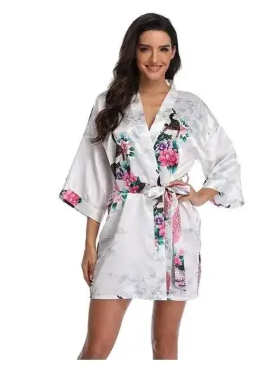 Sexy Print Kimono Gown Satin Women Bathrobe Bridal Wedding Gift Silky Sleepwear Nightdress Oversize 3XL Nightgown Homewear
Sexy Print Kimono Gown Satin Women Bathrobe Bridal Wedding Gift Silky Sleepwear Nightdress Oversize 3XL Nightgown Homewear