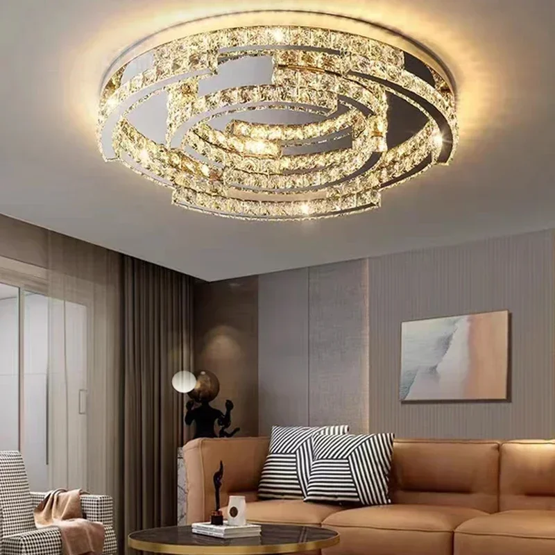 Modern Luxury Crystal Style Ceiling Lamps for Living Room Bedroom Study Remote Control Round Silver Chrome Chandelier Led Lights
Modern Luxury Crystal Style Ceiling Lamps for Living Room Bedroom Study Remote Control Round Silver Chrome Chandelier Led Lights