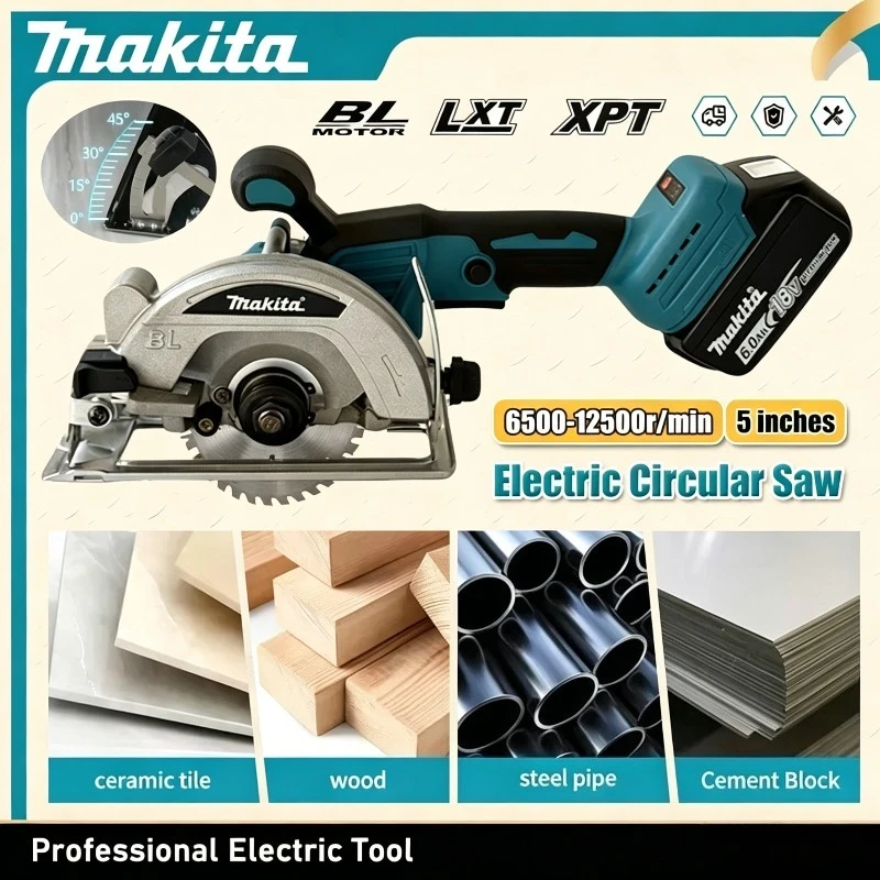 Makita 5 Inch Brushless Electric Circular Saw Cordless Handheld Multifunctional Wood Metal Cutter Power Tool For 18V Battery
Makita 5 Inch Brushless Electric Circular Saw Cordless Handheld Multifunctional Wood Metal Cutter Power Tool For 18V Battery