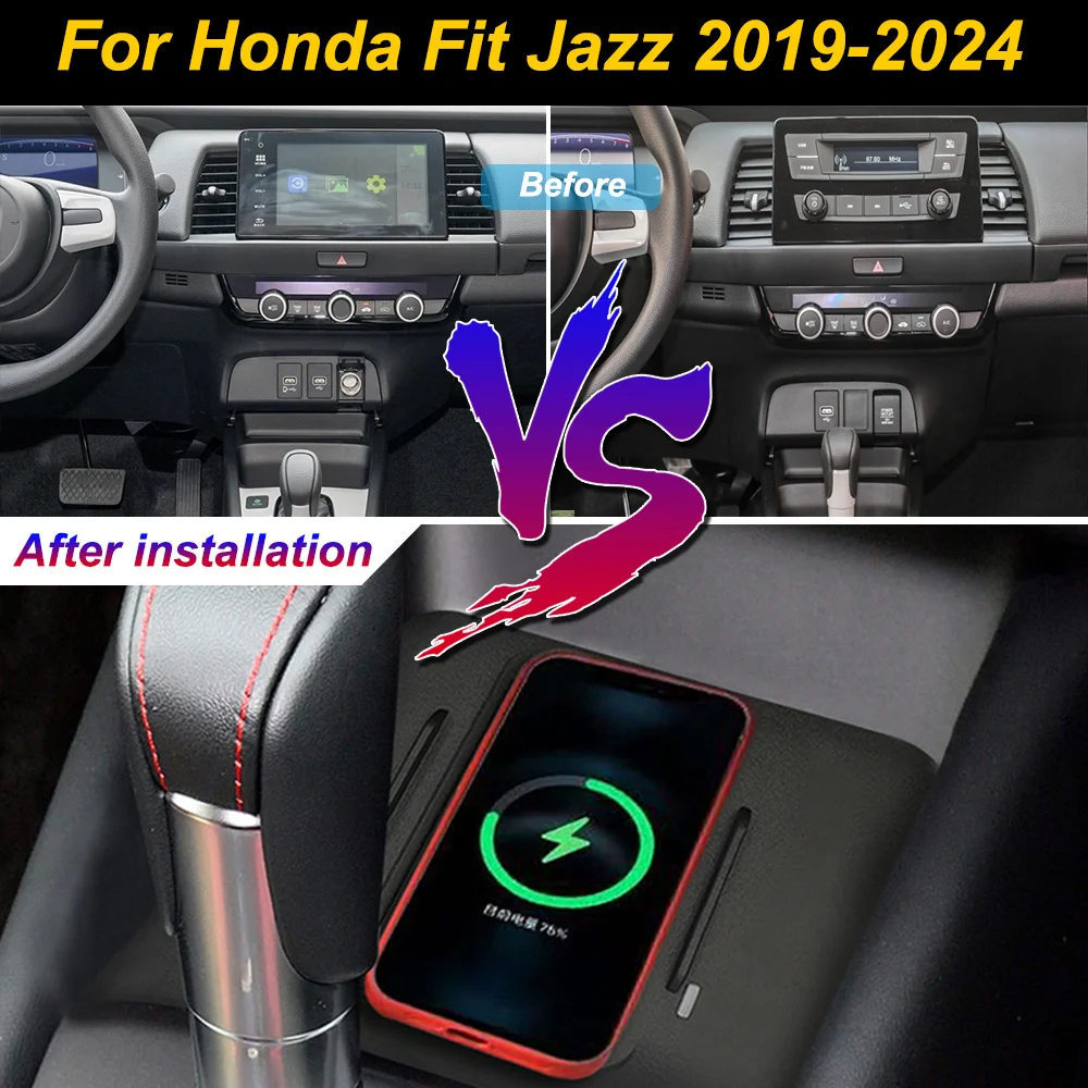 2 DIN for Honda Fit Jazz 2019-2024 Car Wireless Mobile Phone Charger Center Console Storage 18W iphone fast charge plate holder
2 DIN for Honda Fit Jazz 2019-2024 Car Wireless Mobile Phone Charger Center Console Storage 18W iphone fast charge plate holder