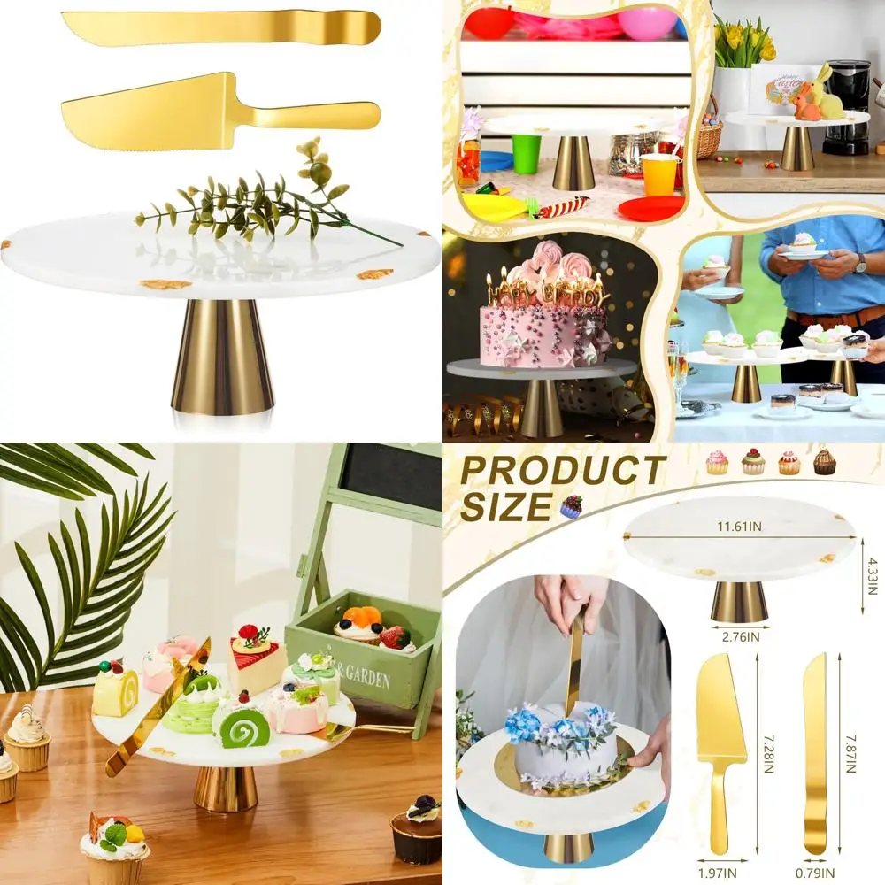 Мраморная подставка для свадебного торта, 12 дюймов, с золотым ножом и лопаткой, круглая сервировочная подставка
Мраморная подставка для свадебного торта, 12 дюймов, с золотым ножом и лопаткой, круглая сервировочная подставка