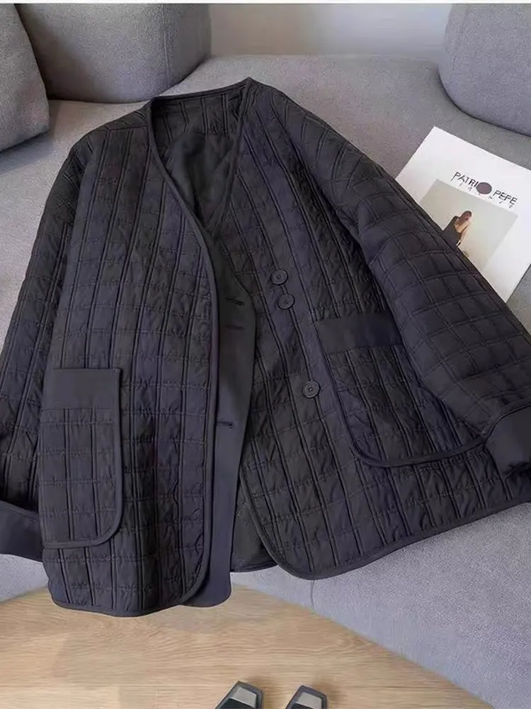 Retro Sle Women's Loose Fit Cotton Jaet Warmth And Sle Diamond Pattern Coat High Quali Winter Outerwear
Retro Sle Women's Loose Fit Cotton Jaet Warmth And Sle Diamond Pattern Coat High Quali Winter Outerwear