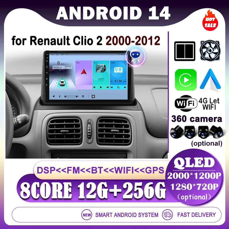 Android 14 Car Multimedia Player for Renault Clio 2 2000 - 2012 WIFI Carplay QLED Screen Radio Stereo GPS Navigation DSP BT 4G
Android 14 Car Multimedia Player for Renault Clio 2 2000 - 2012 WIFI Carplay QLED Screen Radio Stereo GPS Navigation DSP BT 4G