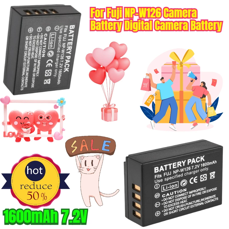1600mAh 7.2V Suitable for Fuji NP-W126 Camera Battery Digital Camera Battery
1600mAh 7.2V Suitable for Fuji NP-W126 Camera Battery Digital Camera Battery