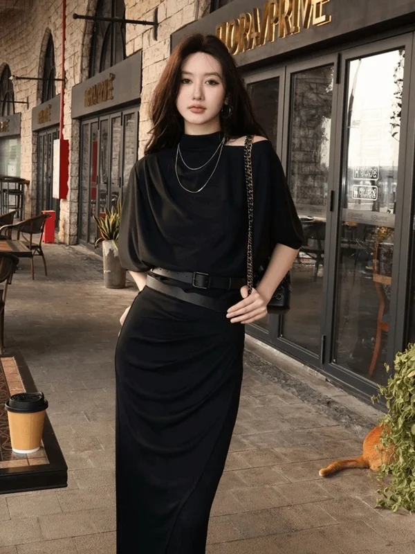 Elegant High-Waisted A-Line Dress Set Shoulder Bared for Important Occasions Ladylike Goddess Style Strong Presence Summer
Elegant High-Waisted A-Line Dress Set Shoulder Bared for Important Occasions Ladylike Goddess Style Strong Presence Summer