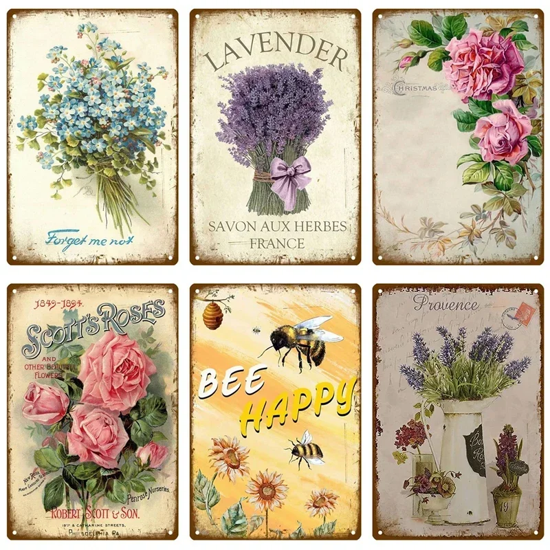 Lavender Metal Sign Plaque Vintage Flowers Tin Sign Wall Decoration For Room Art Garden Kitchen Home Living Room Iron Painting
Lavender Metal Sign Plaque Vintage Flowers Tin Sign Wall Decoration For Room Art Garden Kitchen Home Living Room Iron Painting