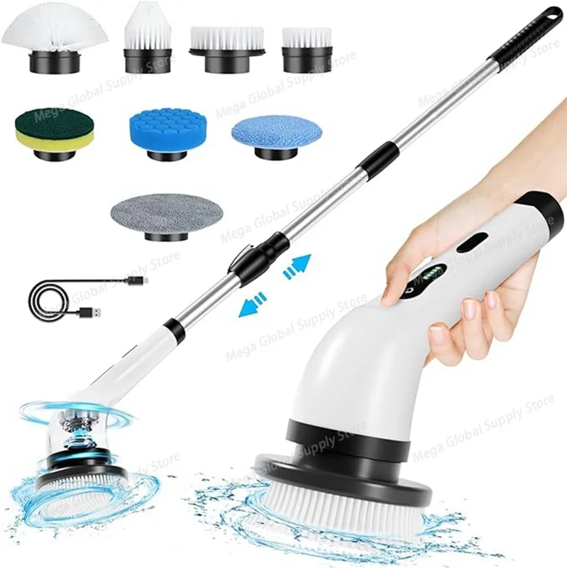 Electric Spin Scrubber 7 In 1 Cleaning Brush Multifunctional Household Wireless Rotatable Cleaning Brush For Bathroom Kitchen
Electric Spin Scrubber 7 In 1 Cleaning Brush Multifunctional Household Wireless Rotatable Cleaning Brush For Bathroom Kitchen