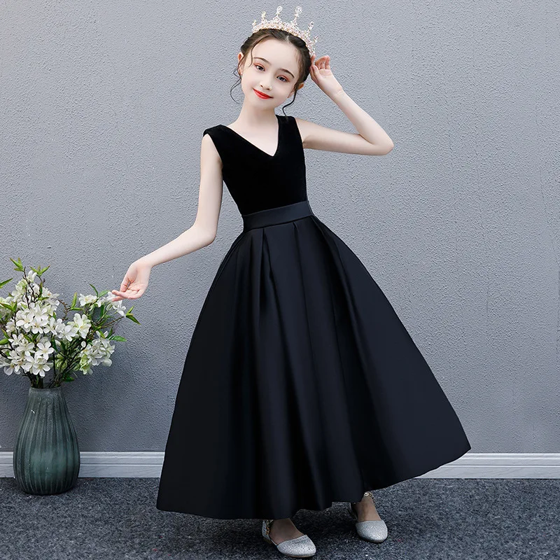 Girls' Black Elegant Princess Dress Puffy Skirt Birthday Party Host Dress Fashion Show Performance Costume
Girls' Black Elegant Princess Dress Puffy Skirt Birthday Party Host Dress Fashion Show Performance Costume