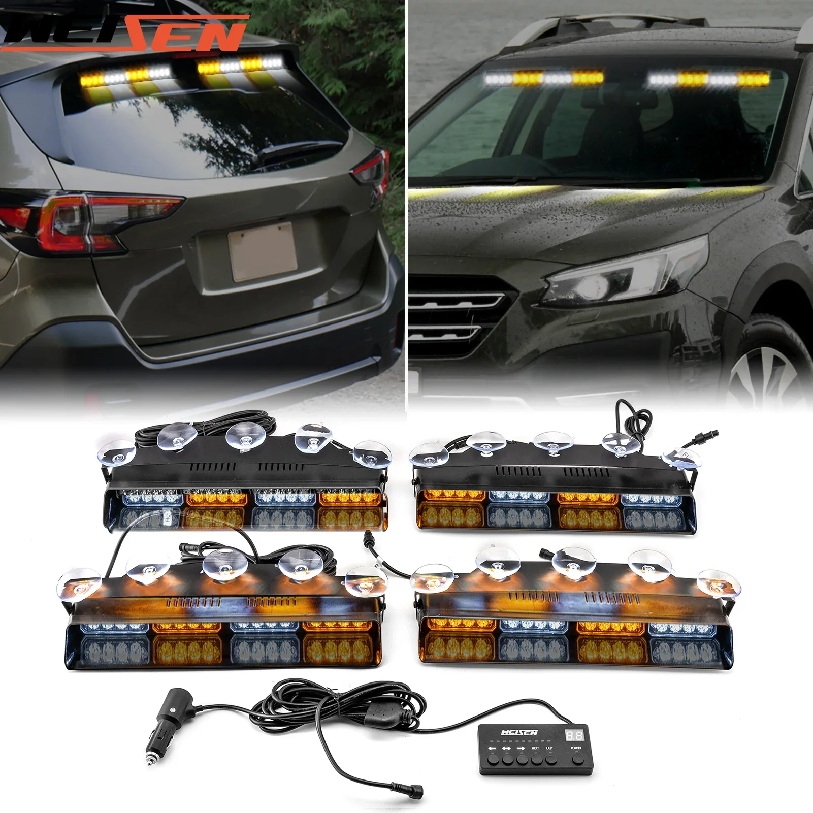 Universal Front&Rear 16LEDs Windshield Emergency Strobe Lights Kit for Toyota Honda Hyundai KIA Lexus BMW Sedan Nissan, Jeeps
Universal Front&Rear 16LEDs Windshield Emergency Strobe Lights Kit for Toyota Honda Hyundai KIA Lexus BMW Sedan Nissan, Jeeps