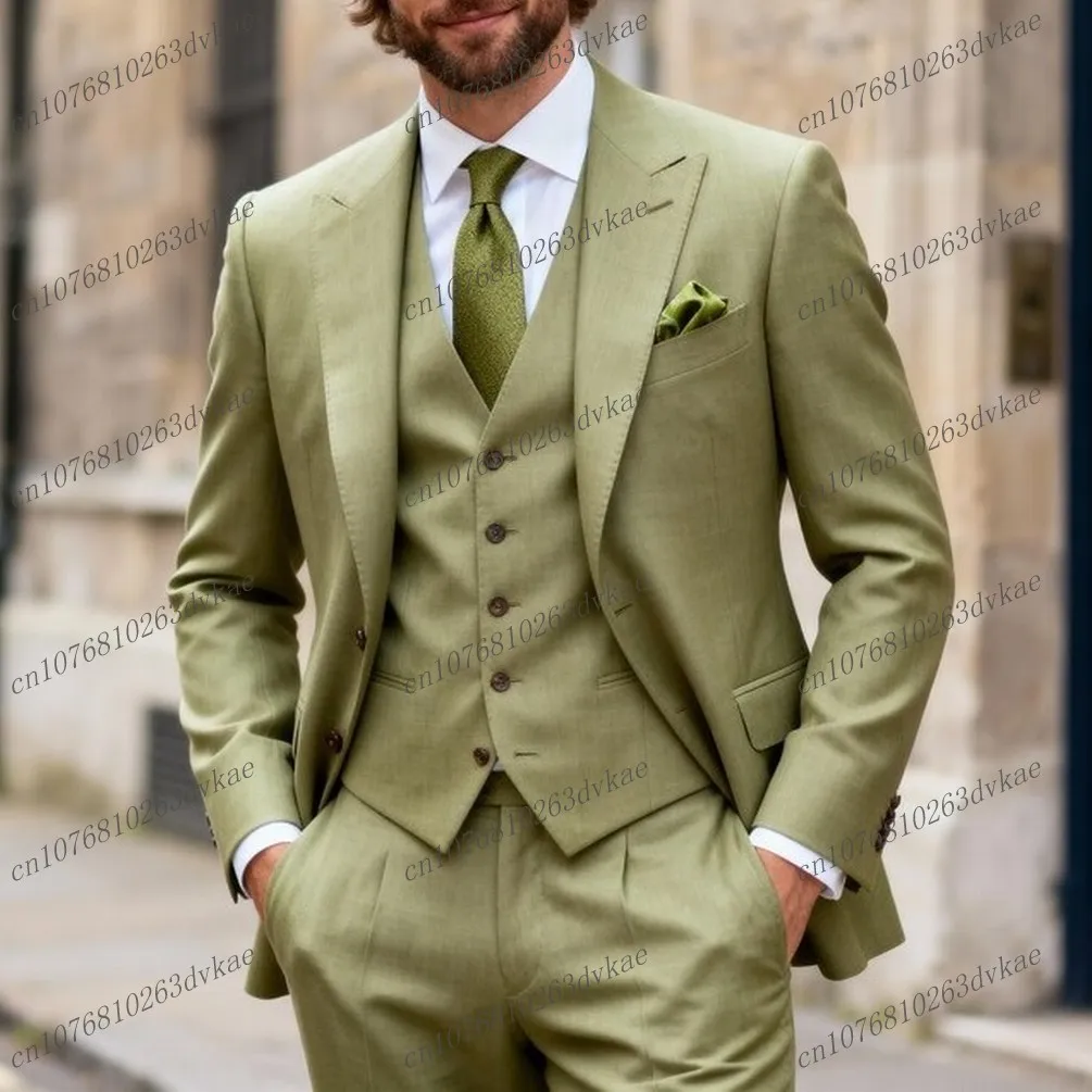 Matcha Green Men Suit Wedding Party Formal Groom Groomsman Prom Business Male Tuxedos Customized 3 Piece Set Jacket Vest Pants
Matcha Green Men Suit Wedding Party Formal Groom Groomsman Prom Business Male Tuxedos Customized 3 Piece Set Jacket Vest Pants