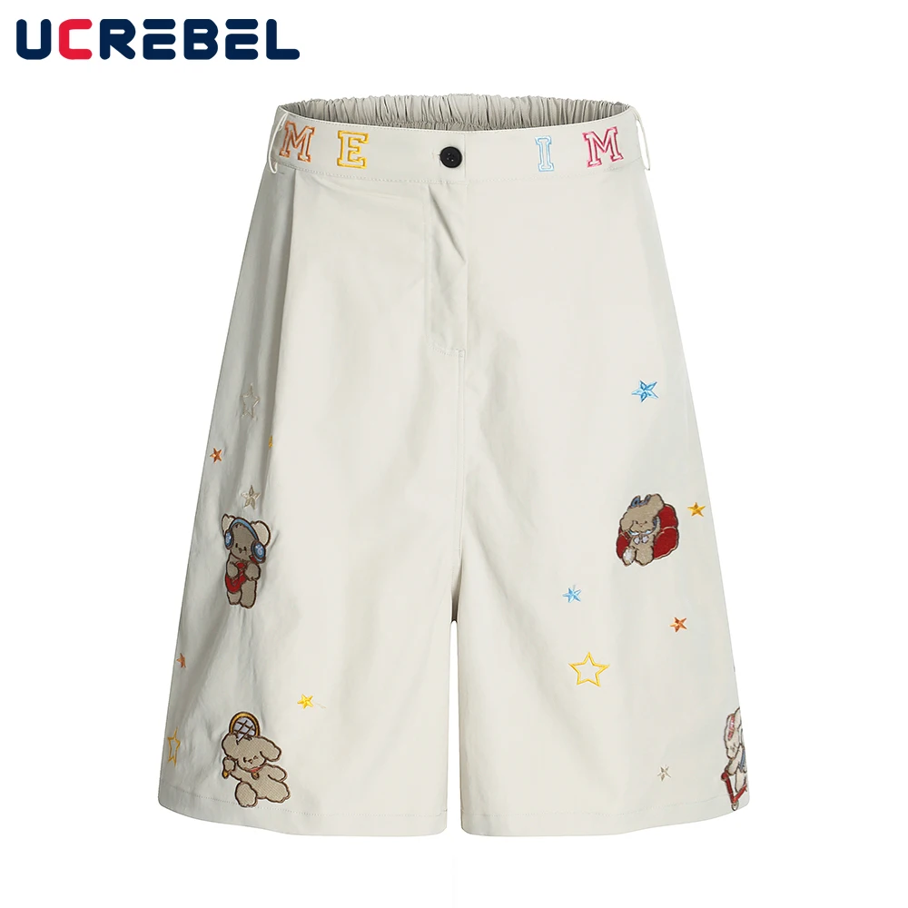 Cartoon Embroidery Casual Shorts Mens Summer High Street Elastic Waist Straight Wide Leg Half Pants Men
Cartoon Embroidery Casual Shorts Mens Summer High Street Elastic Waist Straight Wide Leg Half Pants Men