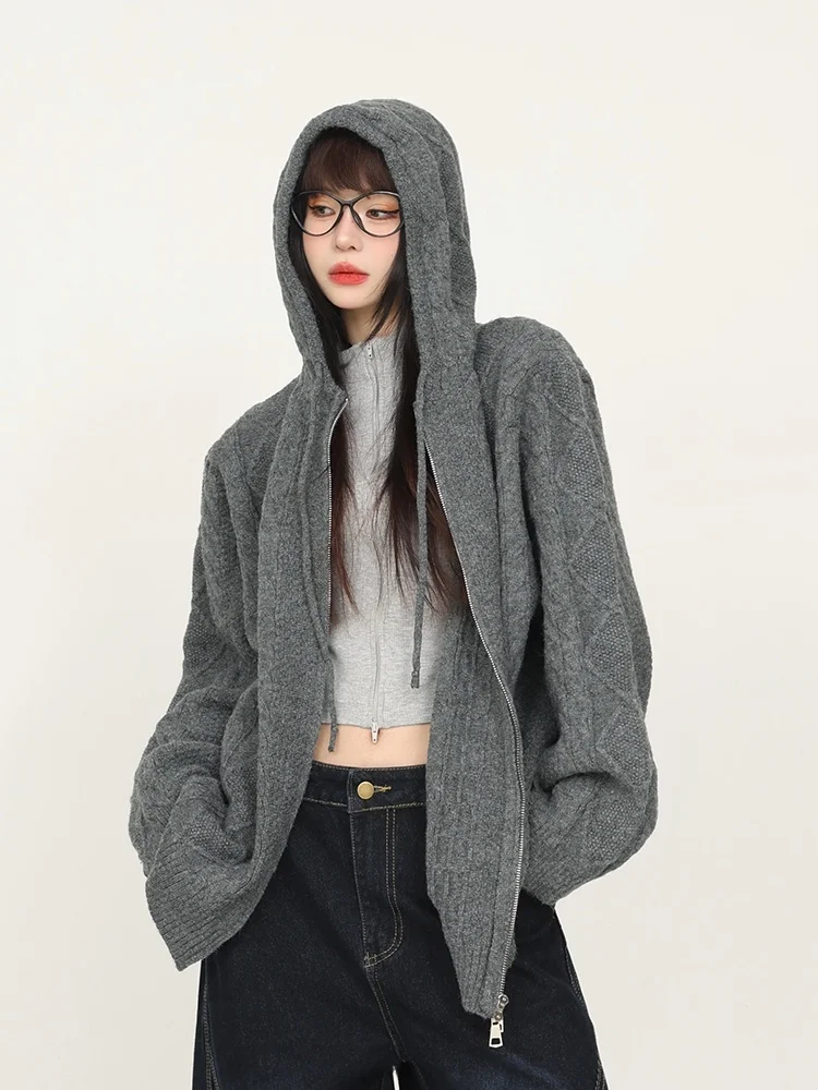 Plus Size Boroi Thiened Knitted Sweater Zipper Loose Fit Warm Cozy Thiened Knitwear Outerwear Korean Sle Simple round Bule
Plus Size Boroi Thiened Knitted Sweater Zipper Loose Fit Warm Cozy Thiened Knitwear Outerwear Korean Sle Simple round Bule