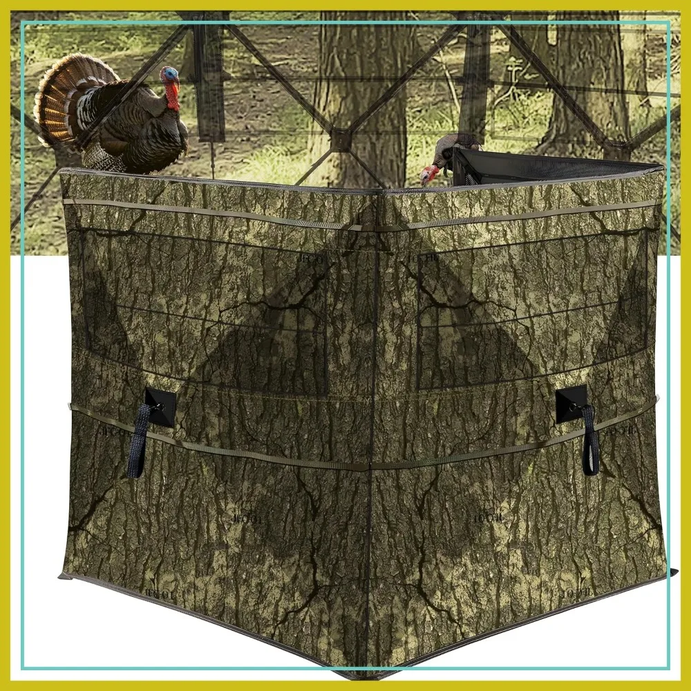 Hunting Blind for Turkey, 3-Panel See-Through Turkey Blind, Full 360° Visibility Pop Up Ground Blind
Hunting Blind for Turkey, 3-Panel See-Through Turkey Blind, Full 360° Visibility Pop Up Ground Blind