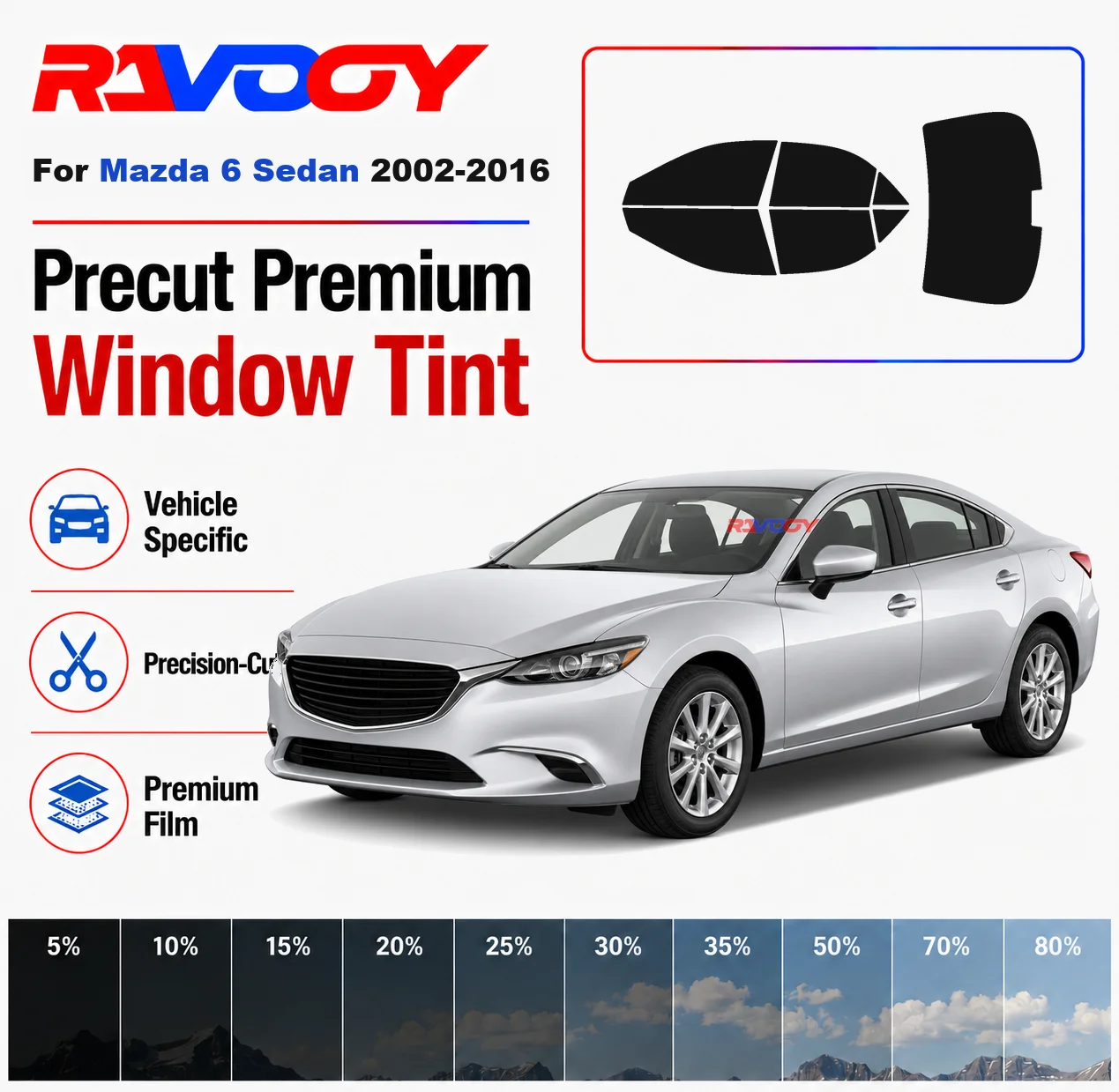 Premium Precut Window Tint Kit Front Rear Windows Rear Windshield For Mazda 6 Sedan 2002-2016 Complete Set Nano Ceramic Film
Premium Precut Window Tint Kit Front Rear Windows Rear Windshield For Mazda 6 Sedan 2002-2016 Complete Set Nano Ceramic Film