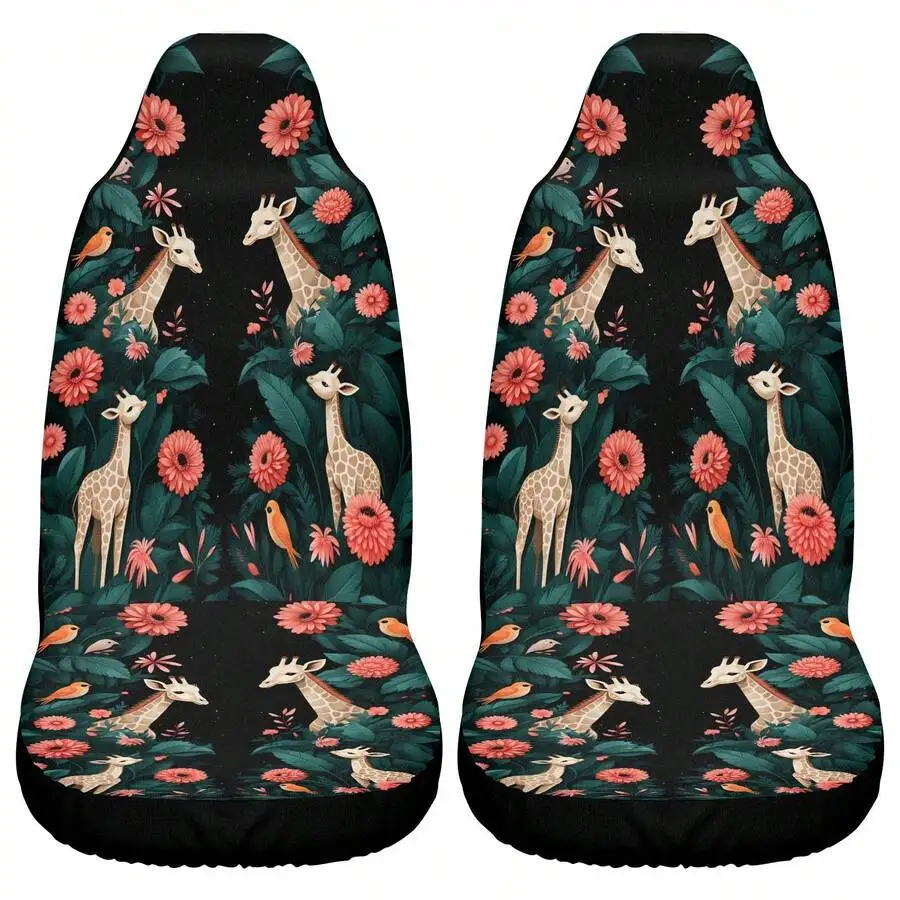 Car Seat Cover Black Giraffe Floral Pattern Universal Fit Polyester
Car Seat Cover Black Giraffe Floral Pattern Universal Fit Polyester