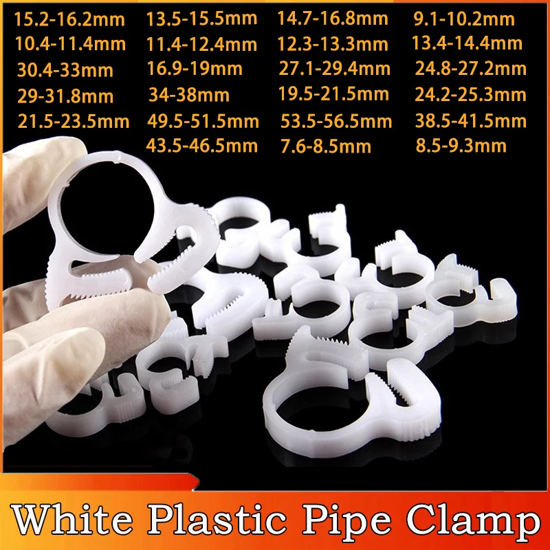10pcs 7.6-56.5mm White Plastic Hose Clamp Plastic Pipe Clamp Plastic Throat Tooth Shaped Pipe Clamp Pipe Fastening Buckles
10pcs 7.6-56.5mm White Plastic Hose Clamp Plastic Pipe Clamp Plastic Throat Tooth Shaped Pipe Clamp Pipe Fastening Buckles