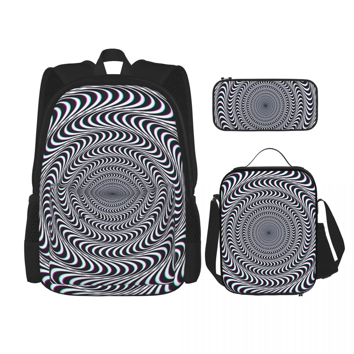 Hypnotic Optical Illusion Hypnotic Psychedelic Spiral Backpacks Bookbag School Bags Rucksack Lunch Bag Pen Bag Three-Piece Set
Hypnotic Optical Illusion Hypnotic Psychedelic Spiral Backpacks Bookbag School Bags Rucksack Lunch Bag Pen Bag Three-Piece Set