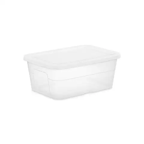 Brightroom 16qt Clear Storage Box with Lid White - Home Organization Solution