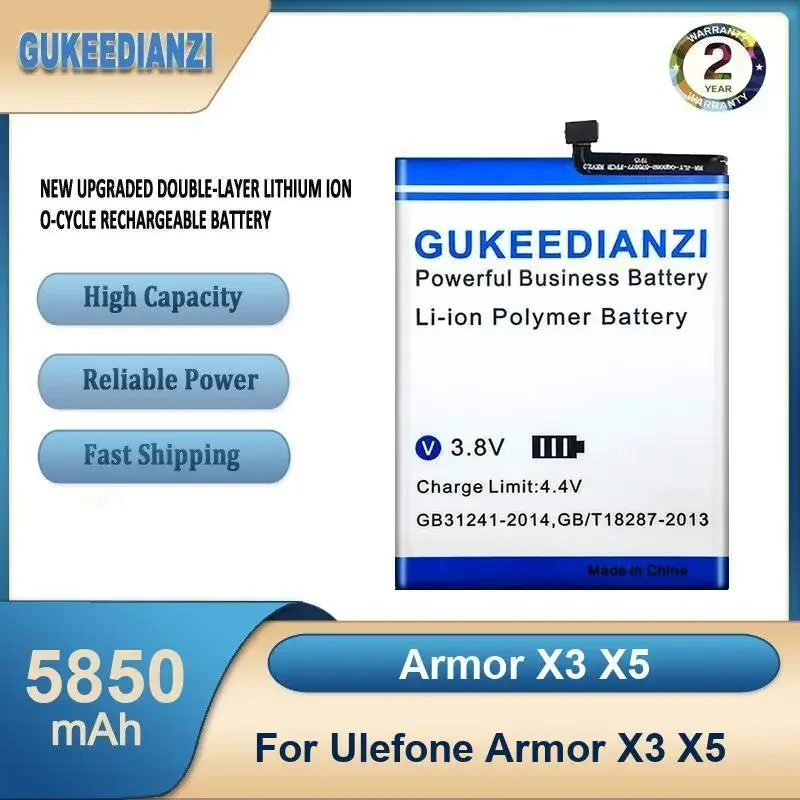 Armor X3 X5 5850 мАч аккумулятор мобильного телефона большой емкости для Ulefone Armor X3 X5
Armor X3 X5 5850 мАч аккумулятор мобильного телефона большой емкости для Ulefone Armor X3 X5