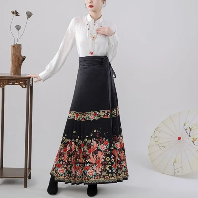 New Style National Style Printed Women's Hanfu Setspring Women's Long Sleeved Two-piece Set Retro Jacquard Horse Face Skirt
New Style National Style Printed Women's Hanfu Setspring Women's Long Sleeved Two-piece Set Retro Jacquard Horse Face Skirt