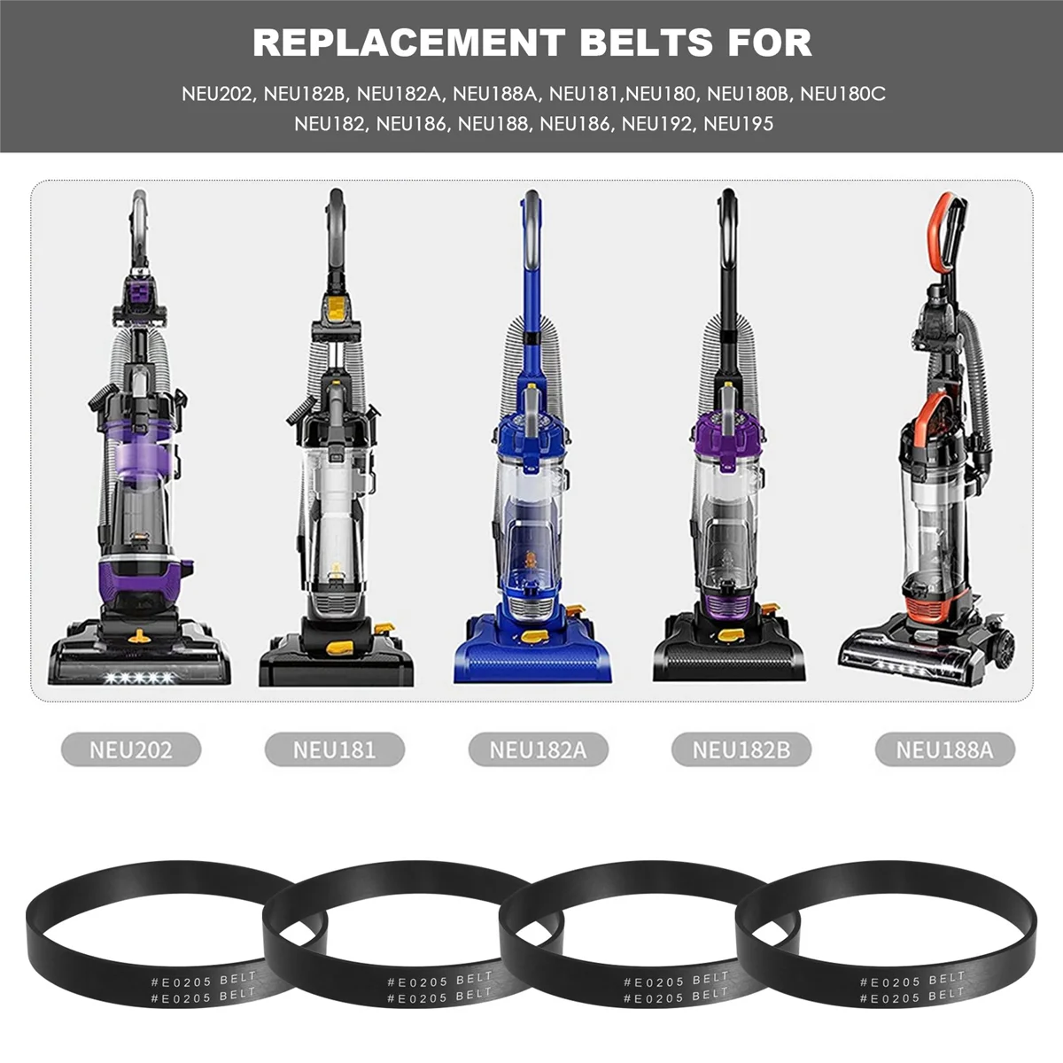 4 Pack Vacuum Belt Replacement Belts for Eureka Style U E0205 Upright Vacuum Cleaner,for Eureka NEU202,NEU181,NEU180,EtcN02R
4 Pack Vacuum Belt Replacement Belts for Eureka Style U E0205 Upright Vacuum Cleaner,for Eureka NEU202,NEU181,NEU180,EtcN02R