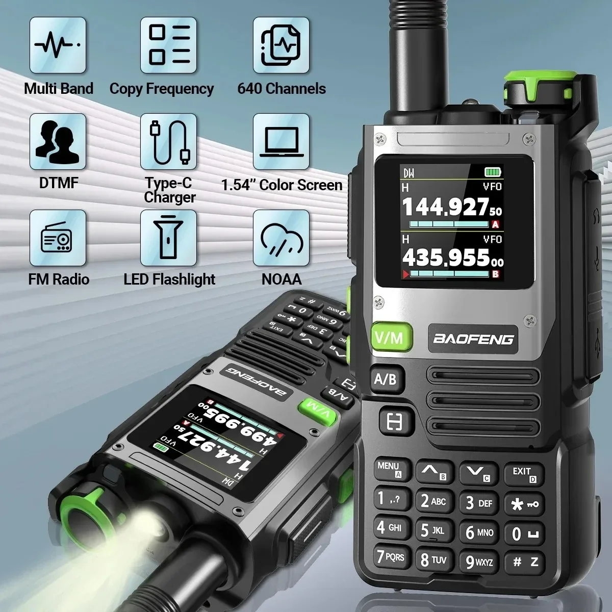 BaoFeng K61 PRO Multi Band Walkie Talkie Wireless Copy Frequency DTMF NOAA Type-C 640CH Upgraded UV-5R UV-K5 8 Ham Two Way Radio
BaoFeng K61 PRO Multi Band Walkie Talkie Wireless Copy Frequency DTMF NOAA Type-C 640CH Upgraded UV-5R UV-K5 8 Ham Two Way Radio