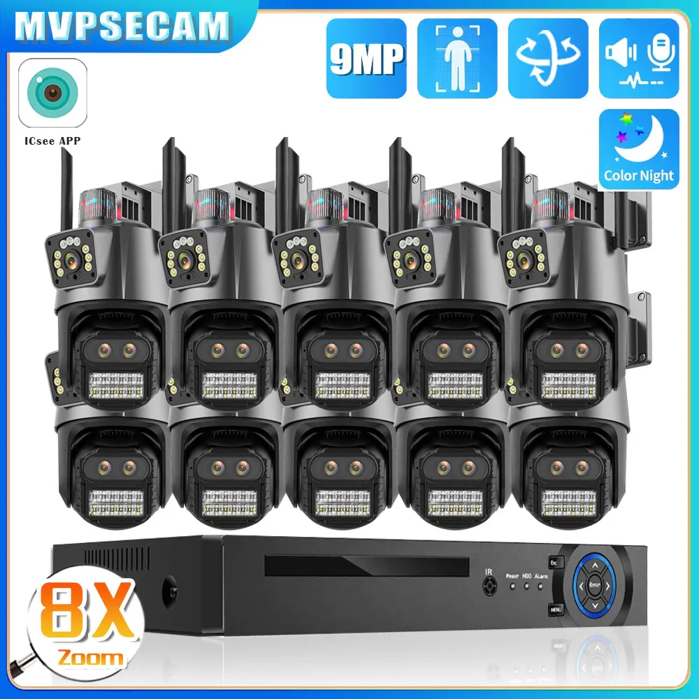 9MP Three Lens 8X Zoom Wifi PTZ XMEYE 10CH POE NVR Surveillance System Two Way Audio CCTV Security Camera Video Surveillance Kit
9MP Three Lens 8X Zoom Wifi PTZ XMEYE 10CH POE NVR Surveillance System Two Way Audio CCTV Security Camera Video Surveillance Kit