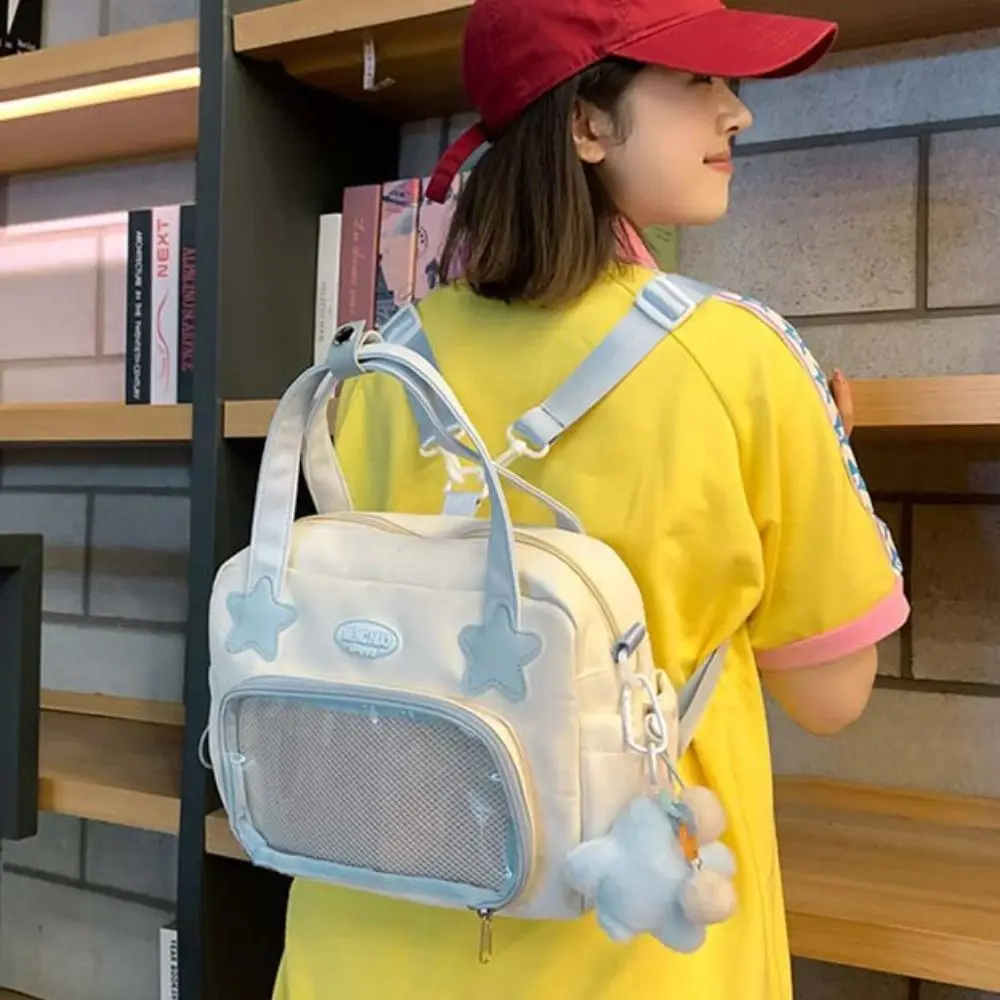 Zipper Bag Cream Color Itabag Cotton Doll Bag Nylon Transparent Pocket Backpack Dual use Idol Merchandise Storage
Zipper Bag Cream Color Itabag Cotton Doll Bag Nylon Transparent Pocket Backpack Dual use Idol Merchandise Storage