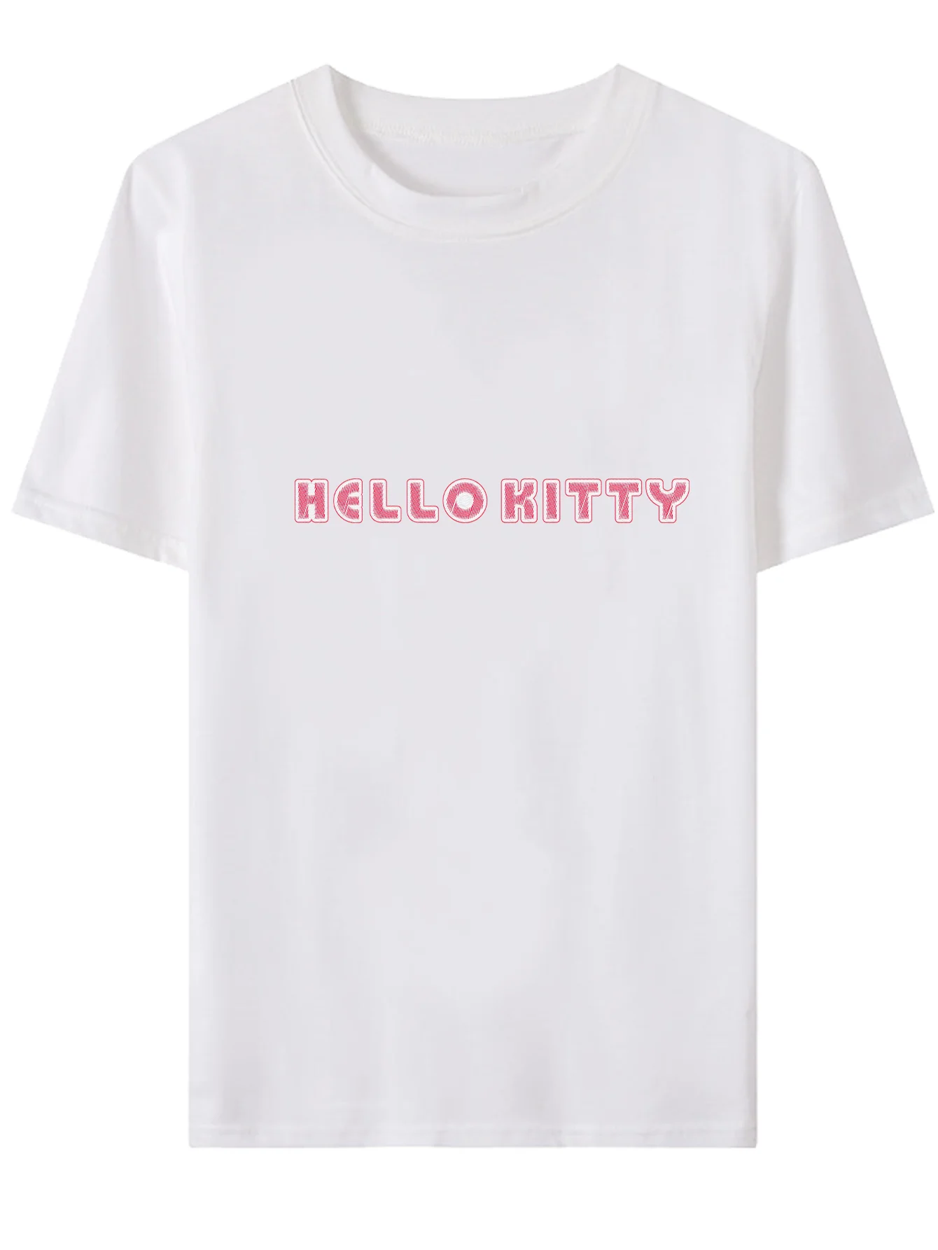 1PC Women's Hello Kitty Letter Printed White Casual Round Neck Short Sleeve Imitation Embroidered Printed T-shirt
1PC Women's Hello Kitty Letter Printed White Casual Round Neck Short Sleeve Imitation Embroidered Printed T-shirt