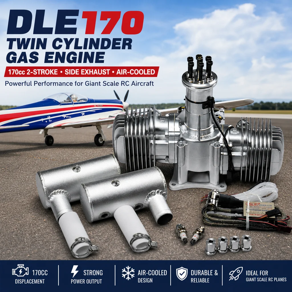 DLE170 170CC 2-Cylinder 2-Stroke Engine for RC Airplane, with 180W Generator System, Air-Cooled
DLE170 170CC 2-Cylinder 2-Stroke Engine for RC Airplane, with 180W Generator System, Air-Cooled