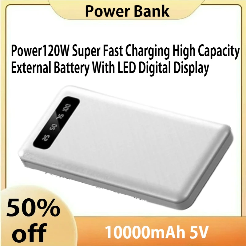10000mAh Power120W Super Fast Charging High Capacity External Battery With LED Digital Display For IPhone 
10000mAh Power120W Super Fast Charging High Capacity External Battery With LED Digital Display For IPhone