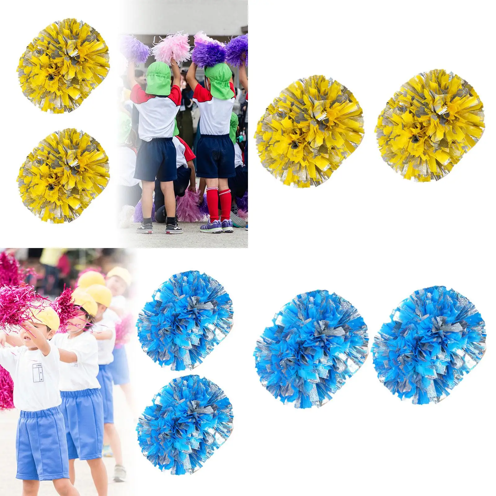 2Pcs Cheerleading Pom Poms Cheer Poms for Girls Women Cheerleader Cheering Squad for Sports Stage Performance
2Pcs Cheerleading Pom Poms Cheer Poms for Girls Women Cheerleader Cheering Squad for Sports Stage Performance