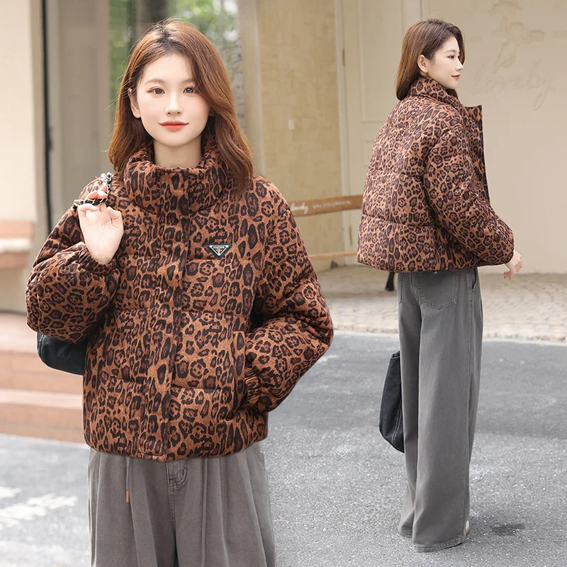 Women's Winter Thiened ort Loose Cotton Jaet Leopard Print Faionable Outerwear Commute Sle Zipper Closure Long Sve
Women's Winter Thiened ort Loose Cotton Jaet Leopard Print Faionable Outerwear Commute Sle Zipper Closure Long Sve