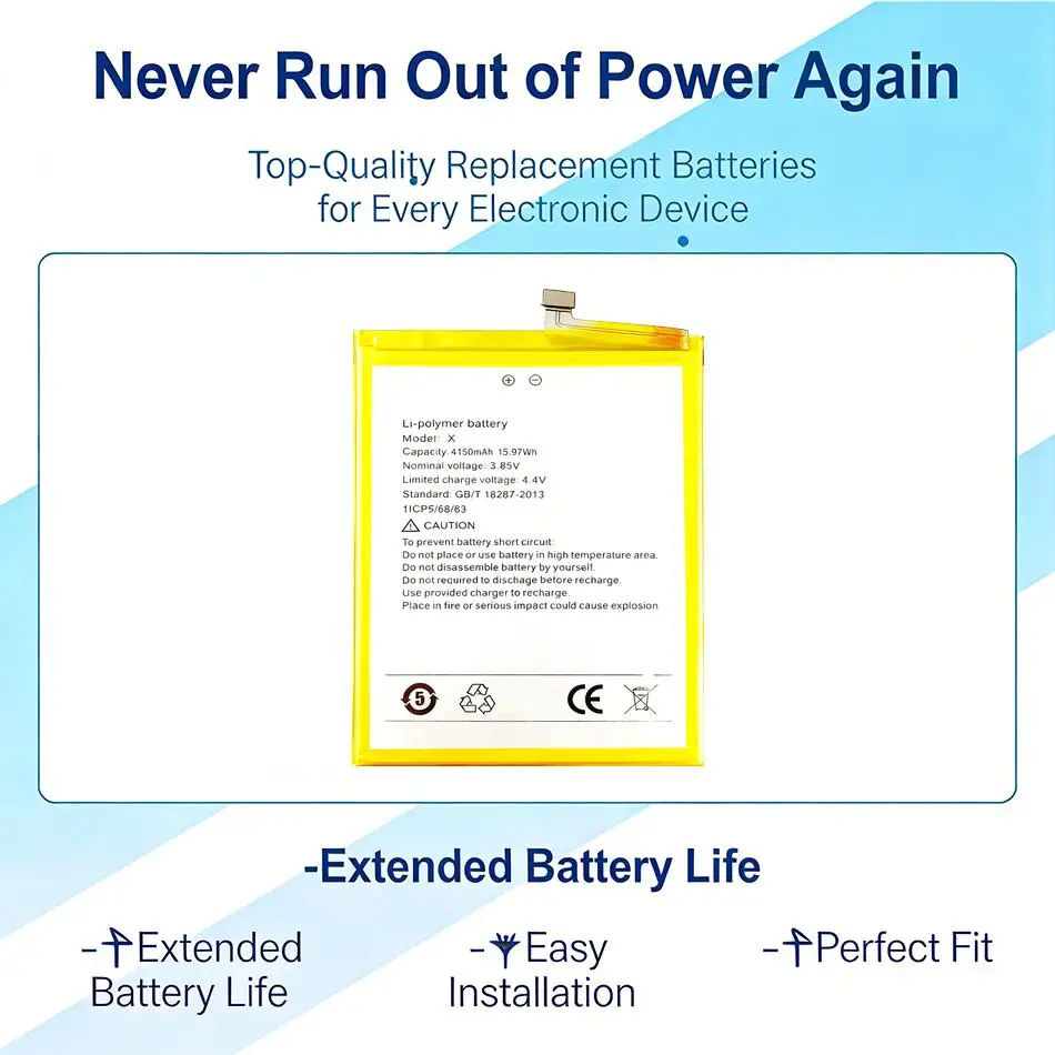 Аккумулятор для мобильного телефона Umidigi Umi X, премиум-класса, 4150 мАч
Аккумулятор для мобильного телефона Umidigi Umi X, премиум-класса, 4150 мАч