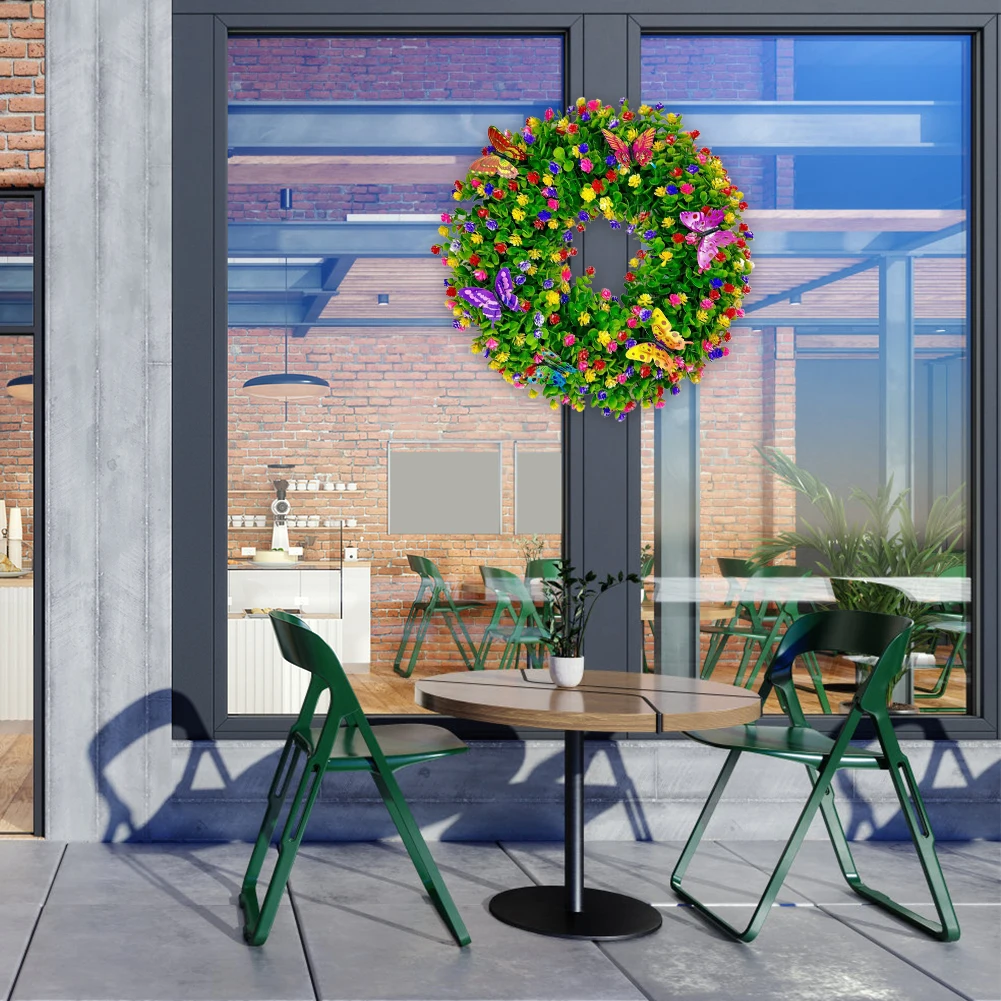 Artificial Eucalyptus Wreath Butterfly Flower Wreath Plastic Floral Wreath for Wall Window Farmhouse Party Holiday Home Decor
Artificial Eucalyptus Wreath Butterfly Flower Wreath Plastic Floral Wreath for Wall Window Farmhouse Party Holiday Home Decor