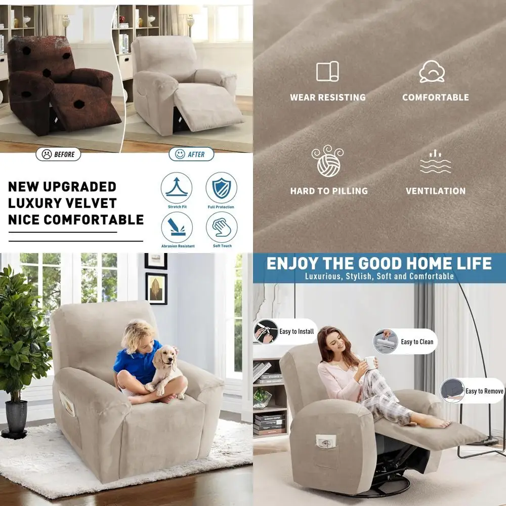 Комплект из 3-х чехлов для кресел-реклайнеров 2026 Velvet Oversized, плюшевые эластичные чехлы с завязками, моющиеся, для диванов Lazy Boy (хаки)
Комплект из 3-х чехлов для кресел-реклайнеров 2026 Velvet Oversized, плюшевые эластичные чехлы с завязками, моющиеся, для диванов Lazy Boy (хаки)