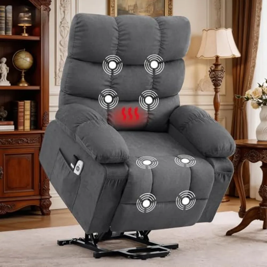 Power Lift Recliner Chair for Elderly with Heat and Massage, Electric Recliners Single Sofa with Side Pocket and USB Charge Por
Power Lift Recliner Chair for Elderly with Heat and Massage, Electric Recliners Single Sofa with Side Pocket and USB Charge Por