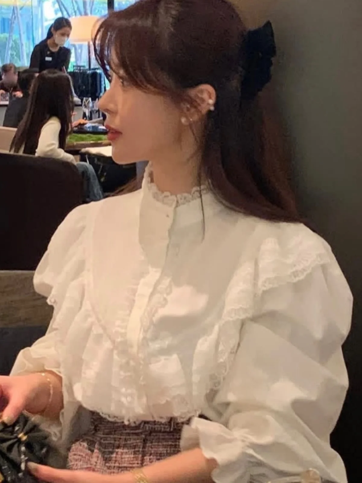 Белая женская блузка в стиле ретро с кружевной отделкой irt Early Spring Bubble Sve Loose Design Sense Blouse Sweet Lace Trim Korean Sle Long ...
Белая женская блузка в стиле ретро с кружевной отделкой irt Early Spring Bubble Sve Loose Design Sense Blouse Sweet Lace Trim Korean Sle Long ...