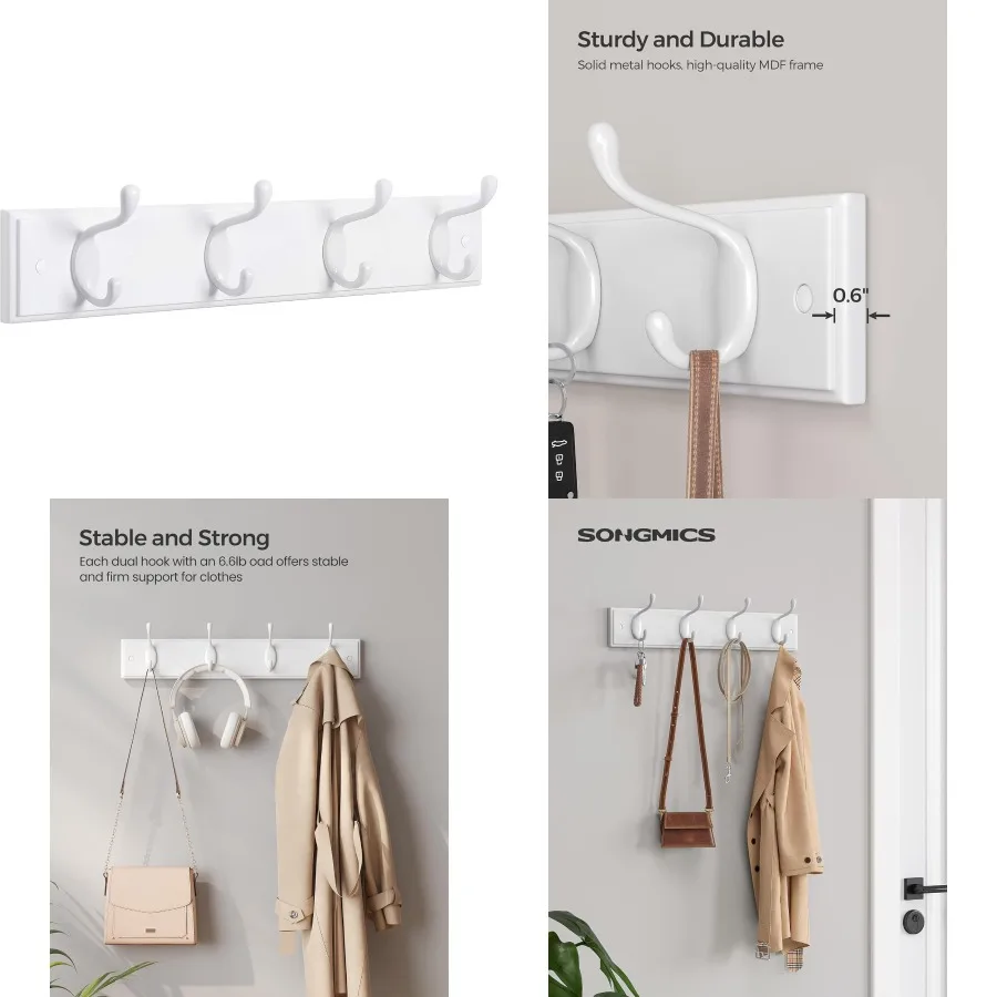 Настенная вешалка для одежды с 4 двойными металлическими крючками для организации пальто, сумок, ключей в прихожей, спальни, гостиной, белой отделки для M
Настенная вешалка для одежды с 4 двойными металлическими крючками для организации пальто, сумок, ключей в прихожей, спальни, гостиной, белой отделки для M