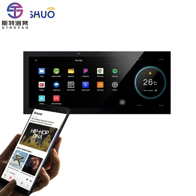 STLF 2025 Smart Home Gateway 6 Inch Knob Panel LCD Hot Selling Home Automation System Android OS App Background Music IPS Bar