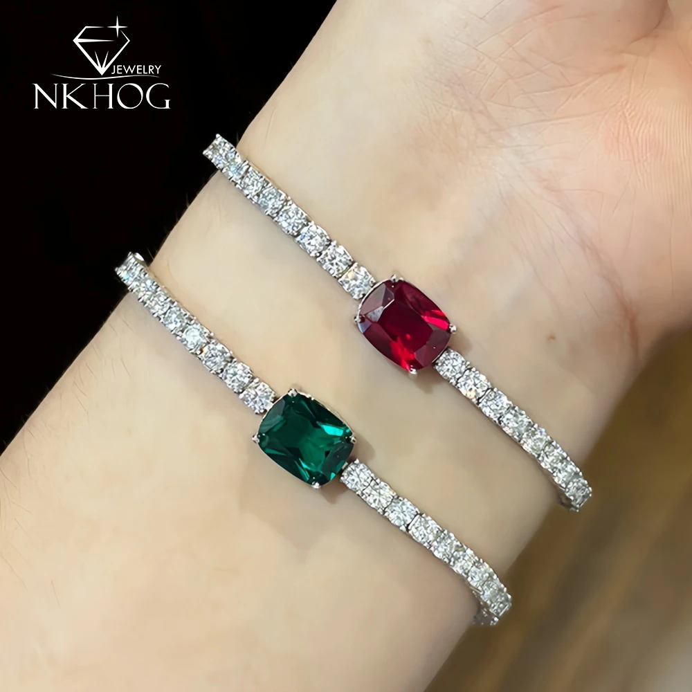 NKHOG 3mm Real Moissanite Tennis Bracelet For Women S925 Silver Red/Green Lab Diamond Hand Chain Wedding Party Fine Jewelry Gift
NKHOG 3mm Real Moissanite Tennis Bracelet For Women S925 Silver Red/Green Lab Diamond Hand Chain Wedding Party Fine Jewelry Gift