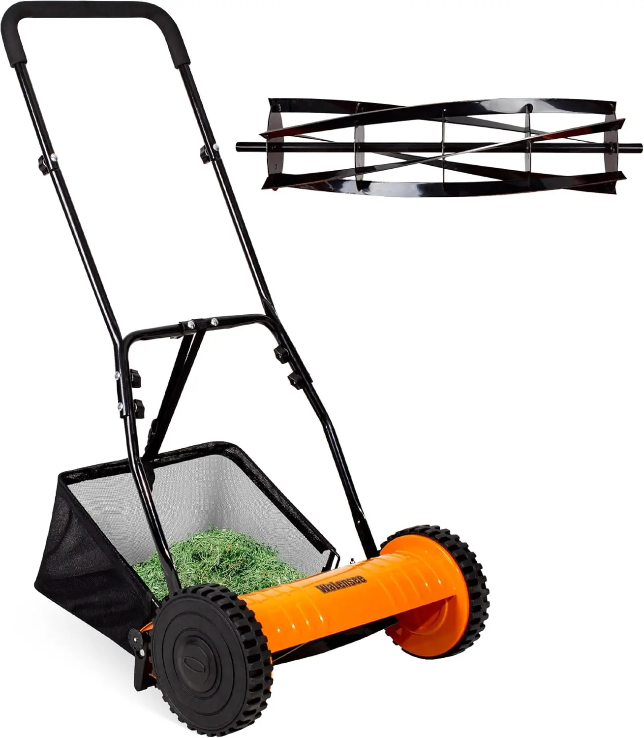 16-Inch 5-Blade Push Reel Lawn Mower, Cordless Manual Reel Lawn Mower Walk-Behind Steel Lawn Mowers with Removable 7.9-Gallon Gr
16-Inch 5-Blade Push Reel Lawn Mower, Cordless Manual Reel Lawn Mower Walk-Behind Steel Lawn Mowers with Removable 7.9-Gallon Gr