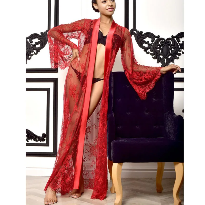 Women Sexy Lingerie Robe Sleepwear Lace Dress Ladies Long Bathrobe Night Gown Robe Belt
Women Sexy Lingerie Robe Sleepwear Lace Dress Ladies Long Bathrobe Night Gown Robe Belt
