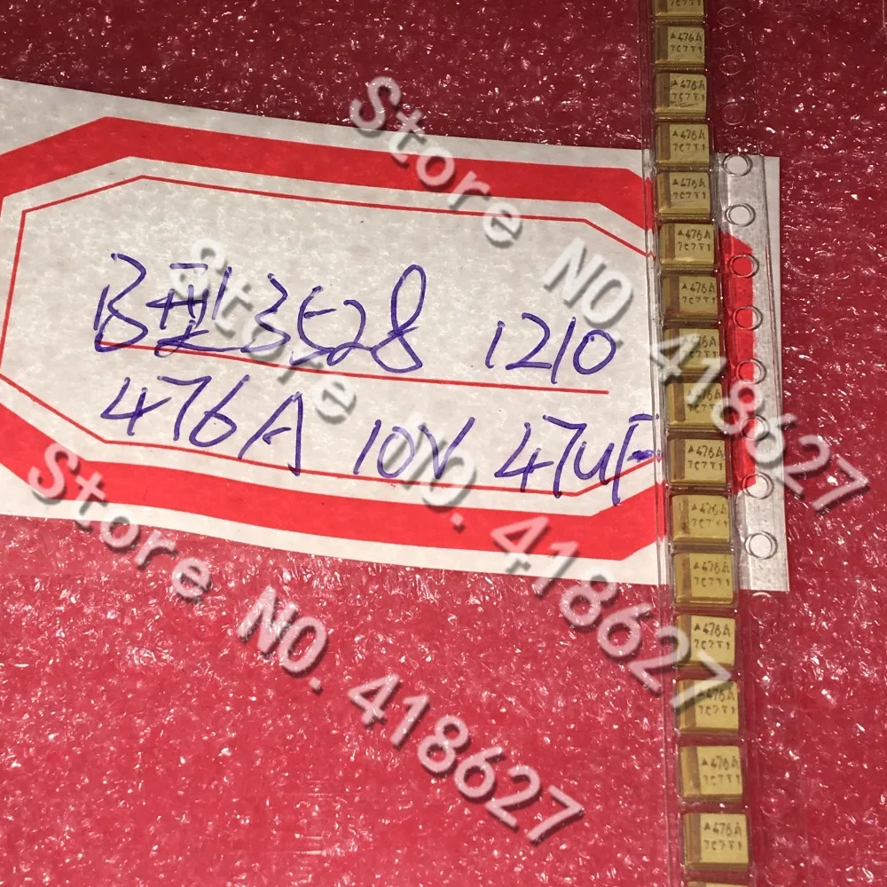 100PCS/LOT SMD tantalum capacitor 476A 47UF 10V B 3528/1210 Type B tantalum capacitor with polarity tantalum electrolytic
100PCS/LOT SMD tantalum capacitor 476A 47UF 10V B 3528/1210 Type B tantalum capacitor with polarity tantalum electrolytic